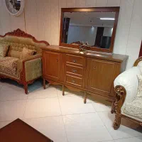 کنسول تلویزیون کلاسیک فرانسوی چوب طبیعی