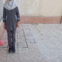 دو دست مانتو شلوار دخترانه رنگ آبی و طوسی