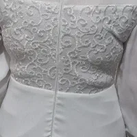 پیراهن سفید سنگ دوزی مناسب عقد و نامزدی|لباس|دورود, |دیوار