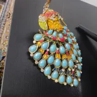 طاووس برنجی زیبا و دستگاه خوشبو کننده هوا|مجسمه، تندیس، ماکت|قم, دروازه چوبی|دیوار