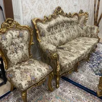 مبل استیل ۹ نفره چوب راش و گردو