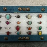 20 تا انگشتر 130گرم نقره به صورت یکجا بهمراه جعبه