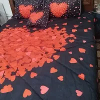 روتختی مخمل طرح قلب 4تیکه دونفره