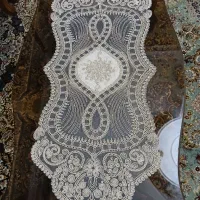 رومیزی دانتل ۳ تیکه کرم رنگ ترک کاملا نو