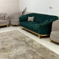 مبل‌راحتی‌طوسی‌روشن‌و‌سبز‌کله‌غازی