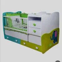 تخت کودک (دومنظوره) به همراه تشک طبی
