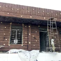 طرح چوب آبنما آلاچیق طرح سنگ همراه با رنگ امیزی|خدمات پیشه و مهارت|کازرون, |دیوار