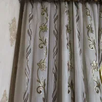 پرده حریر خوش نقش با آستر و کتیبه