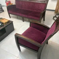 مبل ۷نفره چوب و پارچه