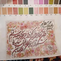 دارقالی نخ نقشه نصف فرش بافته شده