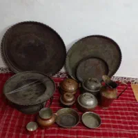 ظروف مسی آنتیک|کلکسیون اشیاء عتیقه|املش, |دیوار