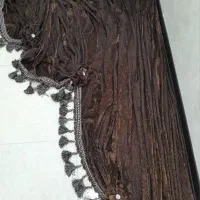 والان پرده مخمل رنگ شکلاتی شیک