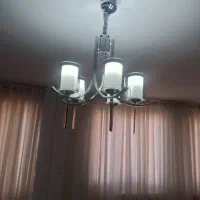 دو عدد لوستر  استیل 5 شاخه