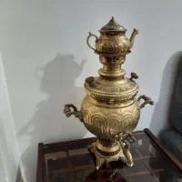 سماور برنجی زغالی با قوری