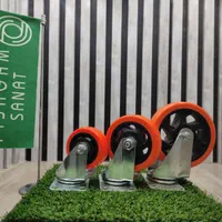 چرخ پایه سفید صنعتی ترمزدار و گردان و ثابت