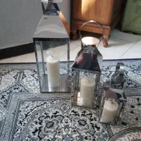 فانوس شمع سه عدد با شمع