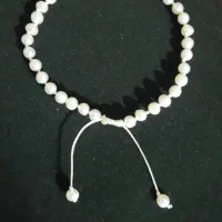 دستبند مروارید پرورشی با ۳ گوی طلا