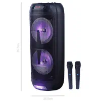 اسپیکر بیس‌دار 16 اینچ پلاس بهمراه2عدد میکروفون