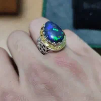 بلو اوپال اتیوپی ۲۵ قیراطی گاوصندوقی رکاب عباسی