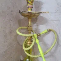 قلیون برنجی با شلنگ شب رنگ
