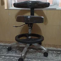 صندلی تابوره جک دار(بلند)با رکاب پایی،پایه استیل