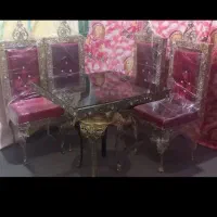 سرویس غذاخوری چهار نفره برنز. آکبند کامل|میز و صندلی غذاخوری|میاندوآب, |دیوار