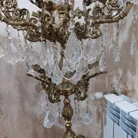 لوستر کنار سالنی تمام برنج کریستال لهستان|لوستر و چراغ آویز|ری, شهرری|دیوار