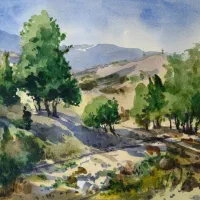 نقاشی جنگل سبز