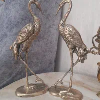 قو و گلدان برنز