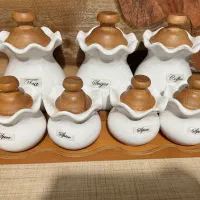 جا ادویه با زیری و درب چوب بامبو