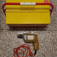 دریل black & decker و جعبه ابزار فلزی شاهرخ ۳ طبقه