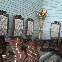 میز نهارخوری چوب گردو ۶ نفره اعیانی