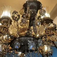 لوستر ۸ شاخه ،۱۶ شعله برنز ۸میلیون|لوستر و چراغ آویز|مشهد, طلاب|دیوار