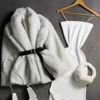 پالتو کت خز سفید رنگ