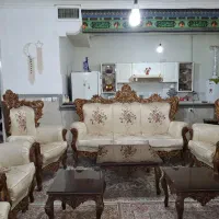 مبل ۹ نفره کاملا چوب در حد نو