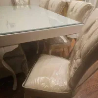 4 عدد صندلی ناهارخوری پارچه ترک شرکتی در حد نو