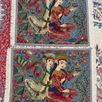 یک جفت تابلو فرش مینیاتور طرح لیلی و مجنون