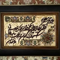 تابلو فرش دستبافت طرح برجسته گل ابریشم وان یکاد