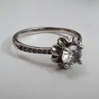 حلقه لاکچری تمام نقره ویژن الف طرح love you