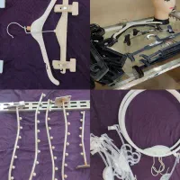 چوب لباسی بچگانه و لباس زیر و فلزی و کله مانکن