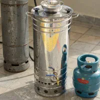 سماور گازی تا۳۵۰ لیتر بزرگ مسجدی هییتی مجلسی استیل