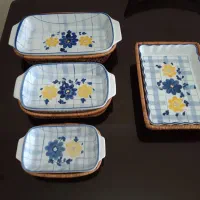 ظروف آشپزخانه ژاپنی و گل آفتابگردان و گل پنبه ای|ظروف سرو و پذیرایی|تهران, اوقاف|دیوار