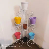 پایه گلدان فلزی استند گلدان کد 715 با 7 جای گلدان