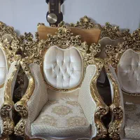 مبل سلطنتی ۹نفره همراه با عسلی|مبلمان خانگی و میز عسلی|هشتگرد, هشتگرد قدیم|دیوار