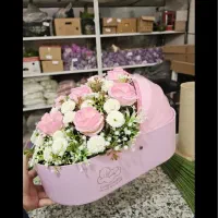 گلدان و درخت چه گل باکس کریر نوزادی مصنوعی و طبیعی