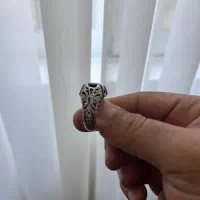 انگشتر نقره عقیق با سنگ سرخ تک چشم