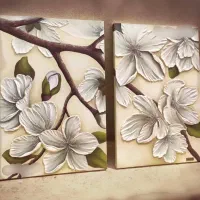 تابلو برجسته گل، رنگ روغن|تابلو، نقاشی، عکس|تهران, شهرک غرب|دیوار