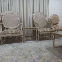 مبل سلطنتی ۹نفره کاجی پاپیونی بدون استفاده