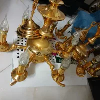 دو عدد لوستر طلایی