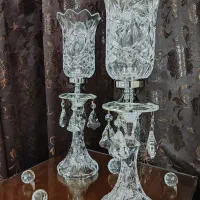 شمعدان کریستال بوهمیا خورشیدی حک لیزری|صنایع دستی و سایر لوازم تزئینی|تهران, پونک|دیوار